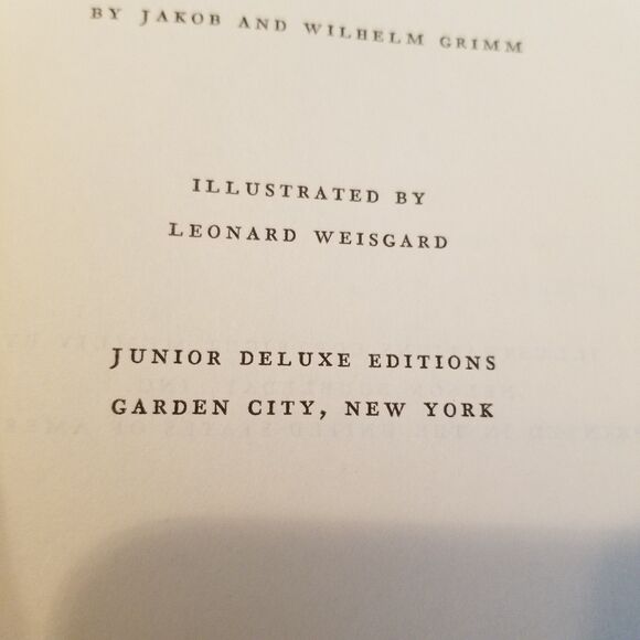 Grimm's fairy tales 1954 junior deluxe edition hardcover book vintage - Picture 10 of 11